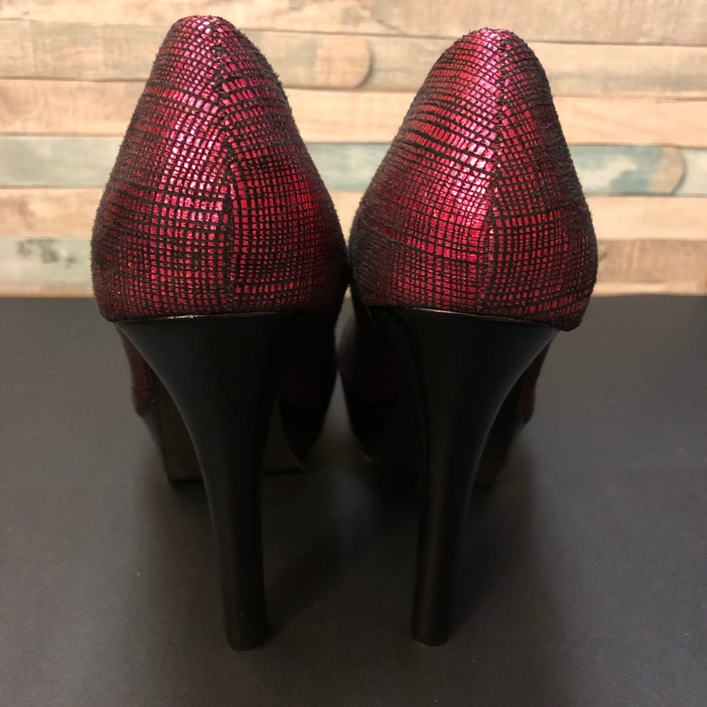 NWOB JustFab Flirty Shiny Platform Heels - Picture 5 of 8
